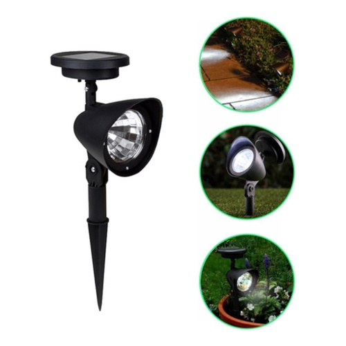 Luminária Solar Jardim Spot LED Espeto Decoração Paisagismo Automática Resistente Chuva
