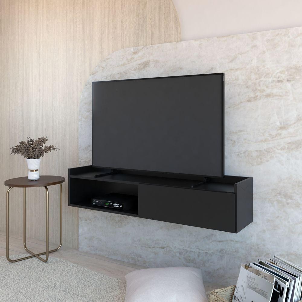 Rack Suspenso com 1 Porta Atena preto - Home & Living