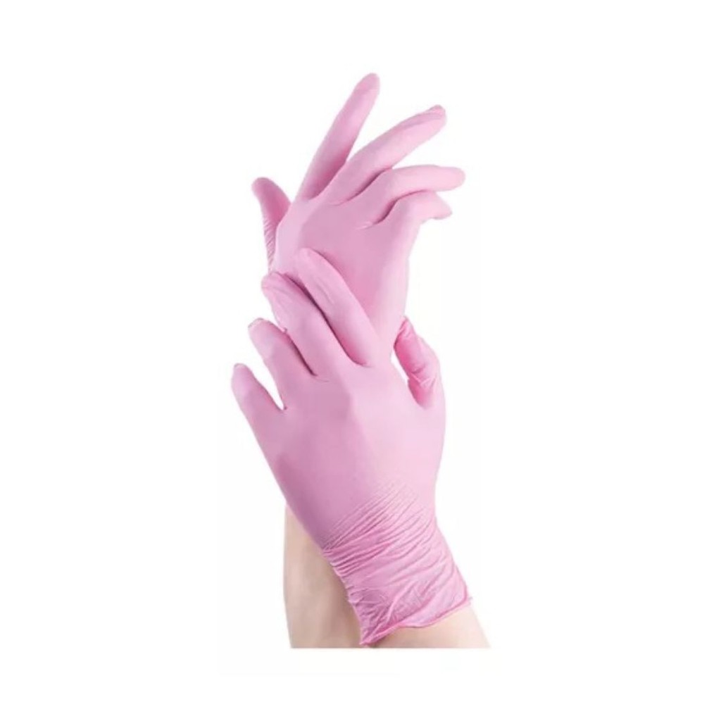 Luva Nitrílica Rosa Sem Pó Talge – Kit com 2 Caixas — imagem 2 de 2
