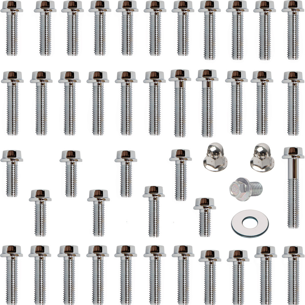 Kit parafusos cromados motor completo CG160 Fan Titan Start NXR160 Bros 2016 em diante (externos)