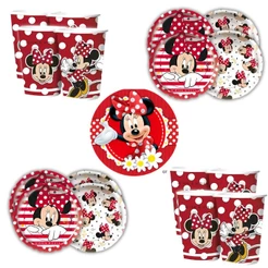 Kit Festa MINNIE MOUSE VERMELHO 16 Pratos + 16 Copos Descartável 180 Ml Papel - REGINA (CHOCO)