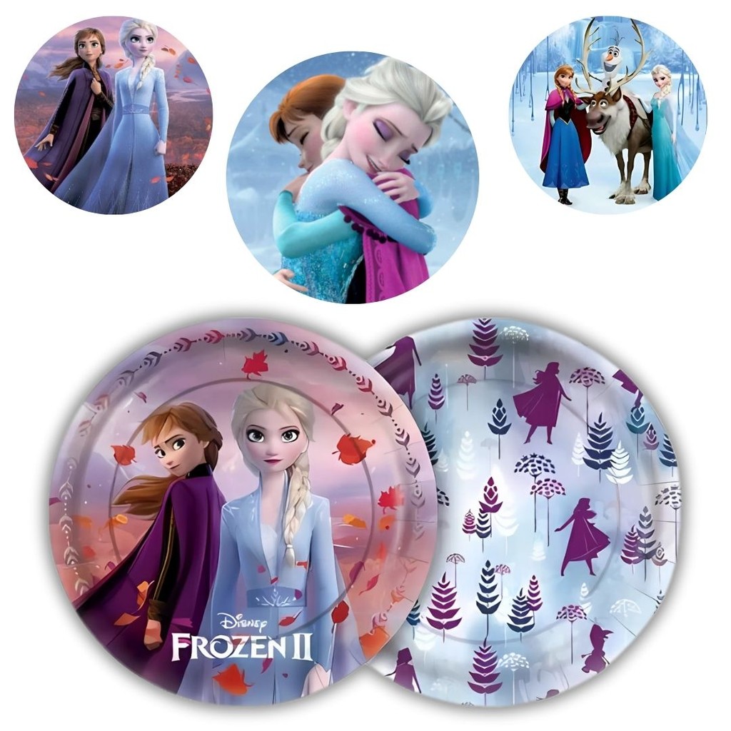 8 PRATO BOLO FESTA  FROZEN DISNEY  DE PAPEL 18 CM REGINA em Oferta na Shopee