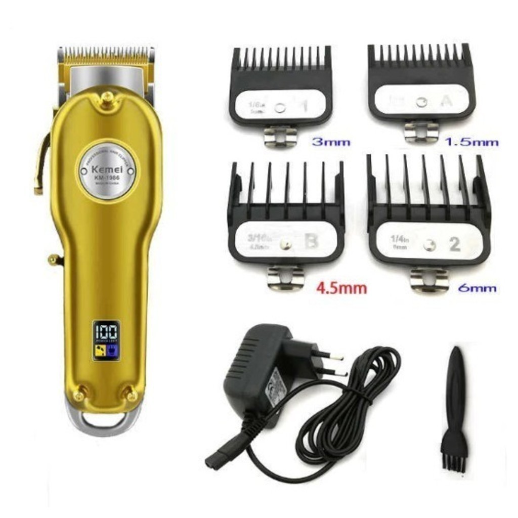 Maquina de Corta Cabelo Profissional kemei KM-1986 em Oferta na Shopee