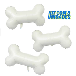 Balão Osso Patrulha Canina, Kit 3 Unidades Grande 38x64cm