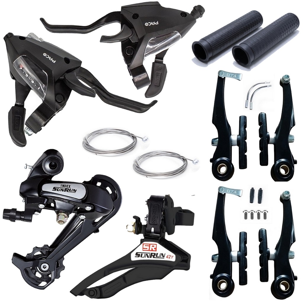 Kit Passador Alavanca Rapid Fire Freios  Manopla Câmbios 21v Punho Bike 26 Bicicleta 29