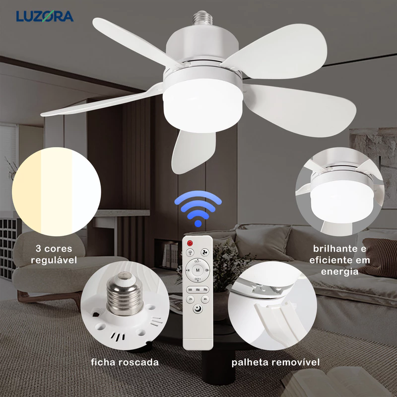 Ventilador de Teto com Luz LED Bivolt e Controle Remoto — foto 5