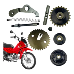 Kit Engrenagem Biz 100 Pop 110 Tensor Guia Corrente Comando