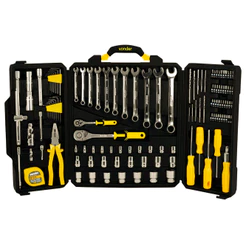 Kit Jogo de Ferramentas Profissional 128 Peças Maleta Reforçada Elétrica Mecânica Manutenção Vonder