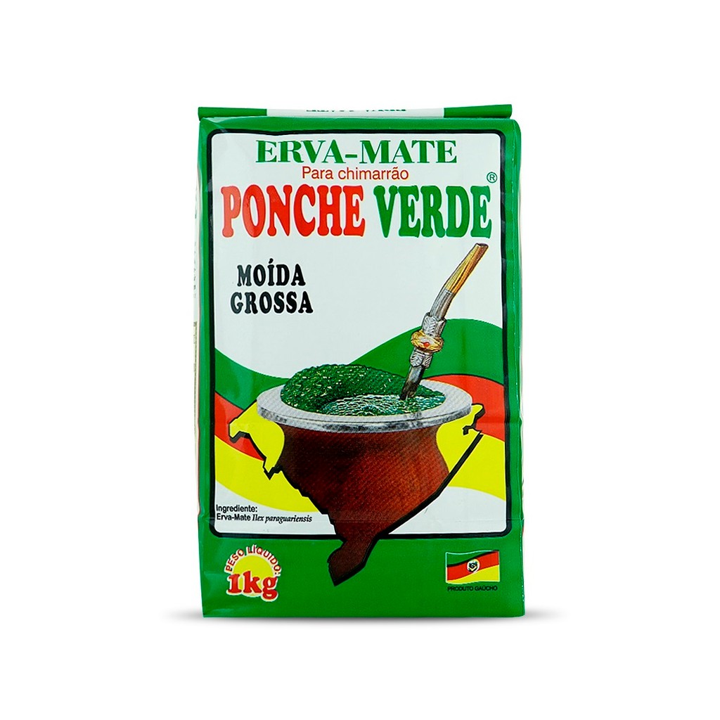 Erva Mate Chimarrão PONCHE VERDE MOÍDA GROSSA Gaúcho 1kg