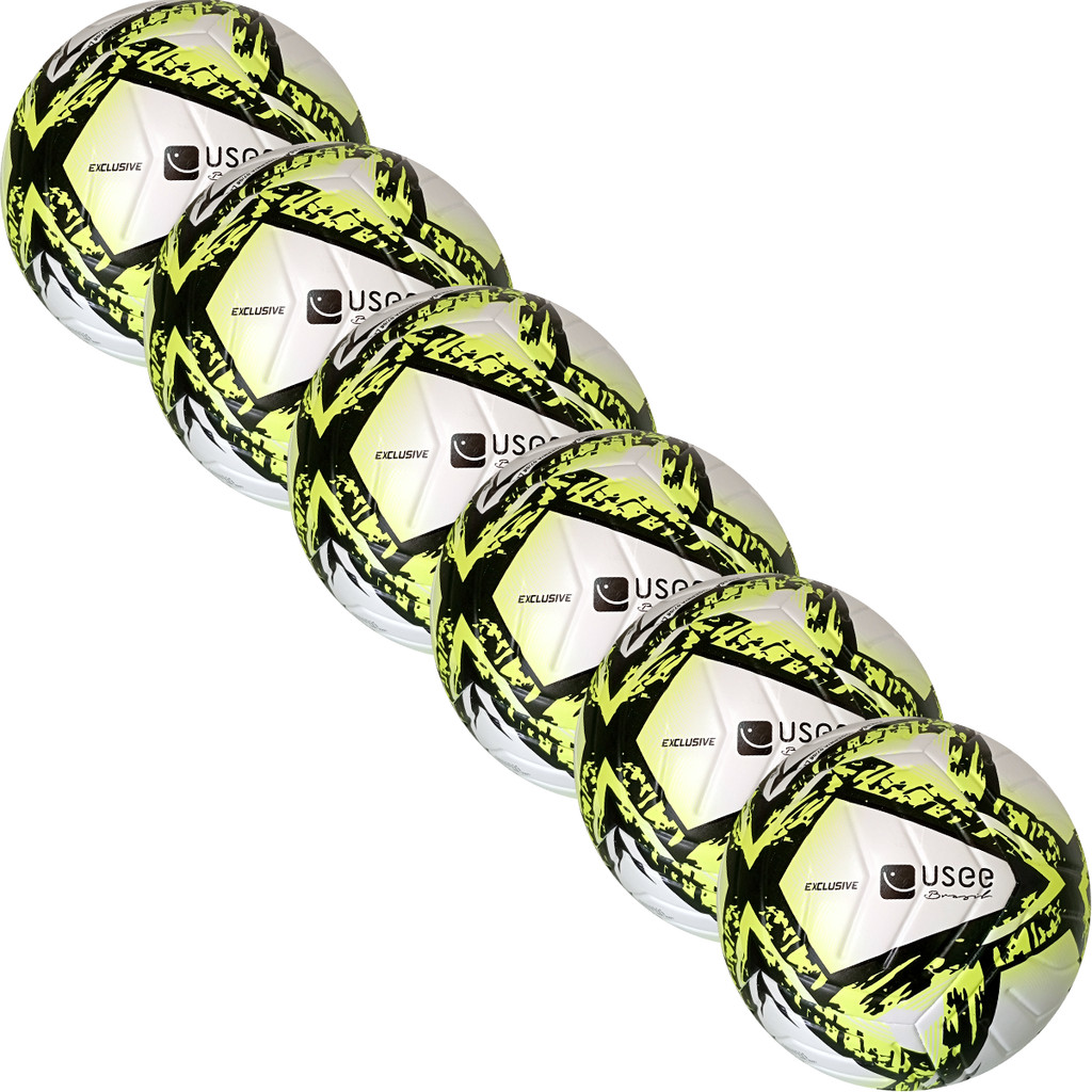 Kit com 6 Bolas de Futebol Campo Treino Jogo Pro Oficial Usee Brasil Original em Oferta na Shopee