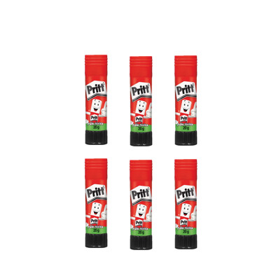 Kit com 6 - Cola Bastão Pritt Escolar Não Tóxica 20g