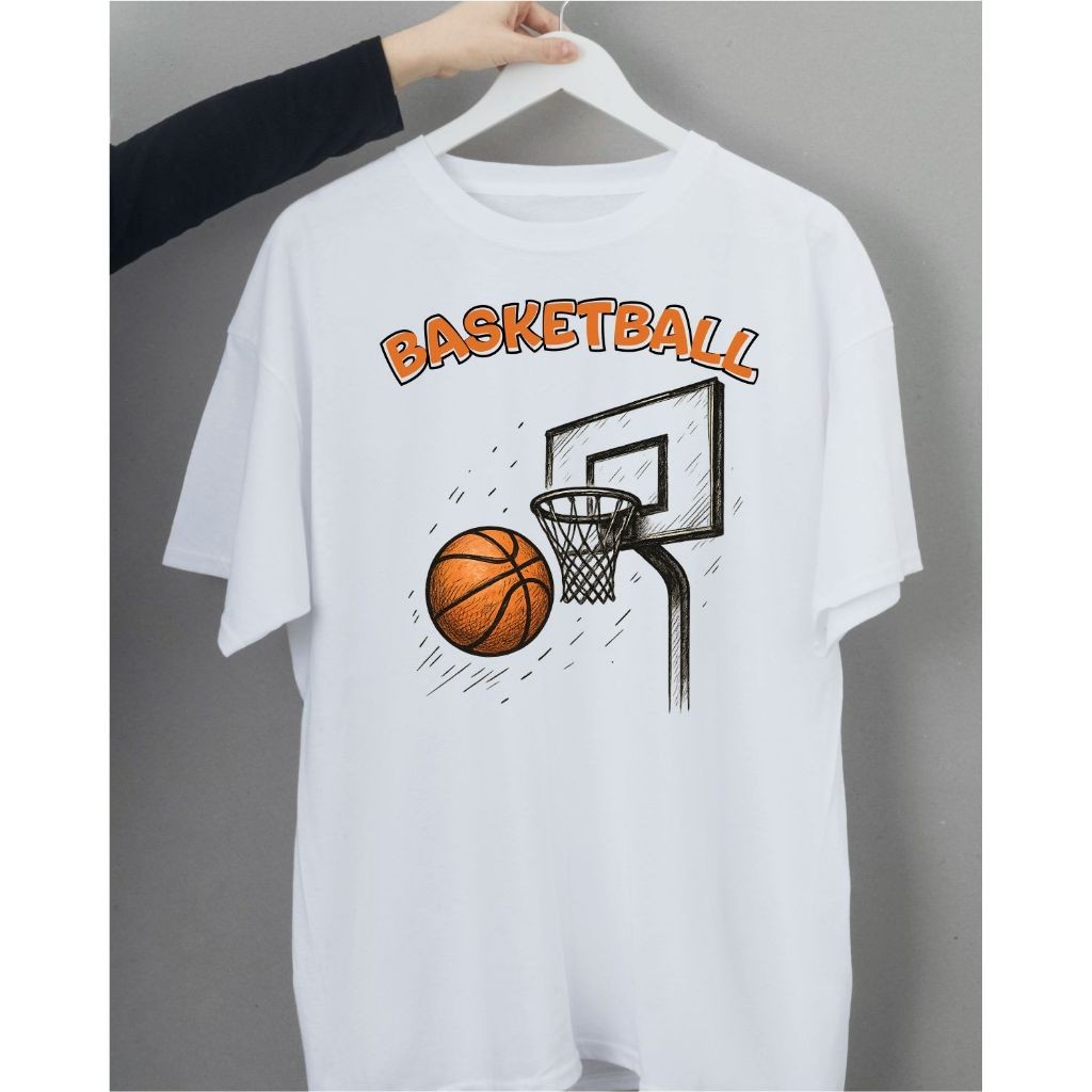 T-shirt Camiseta Linda Camisa branca unissex estampada tema basketball Premium Envio Rápido