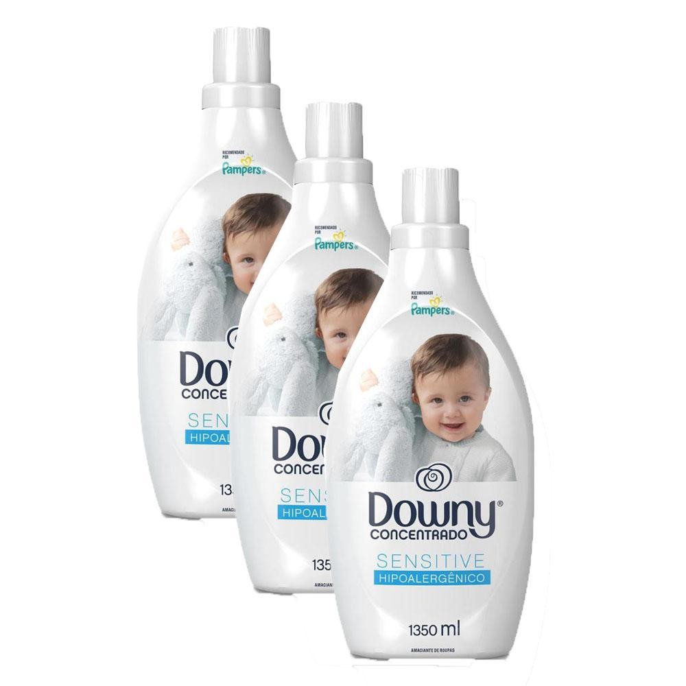 Kit 3 Amaciantes Downy Concentrado Sensitive Hipoalergênico para Roupa de Bebê 1,35L em Oferta na Shopee