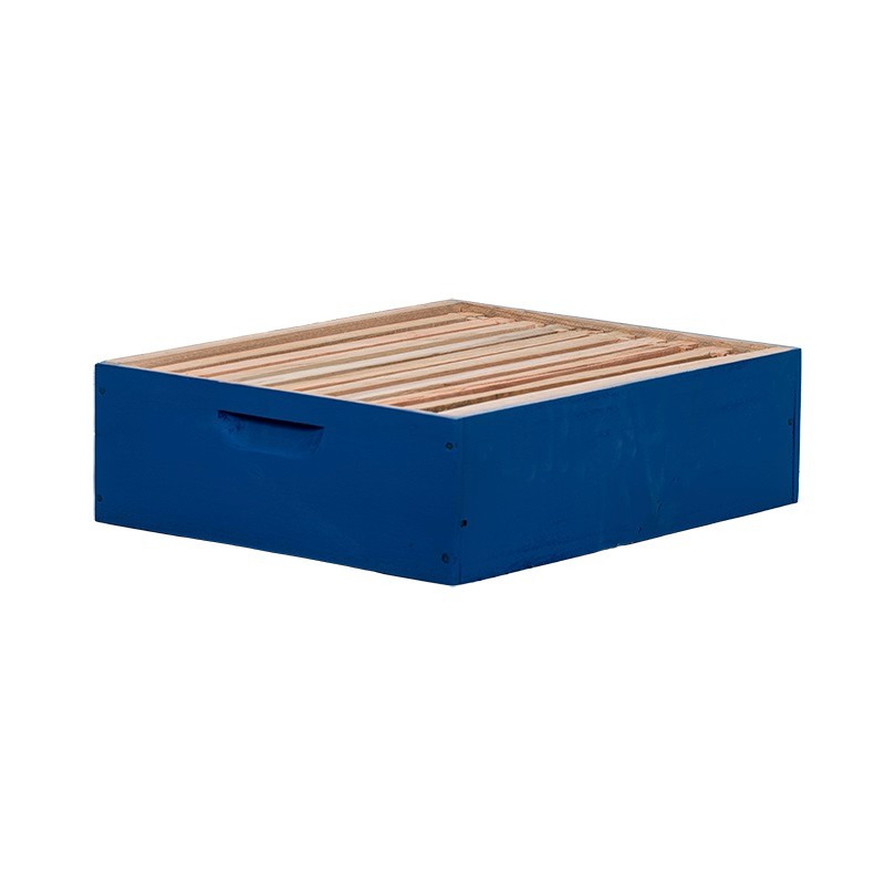 Melgueira Para Colméia/Caixa Para Abelhas Padrão Langstroth Em Eucalipto Com Quadros Sem Arame Cor Azul
