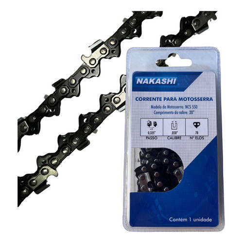 Corrente 39 Dentes .325'' 1.5mm Para Nakashi 550 Husqvarna 51/136/345/359 KCS520E KCS580E