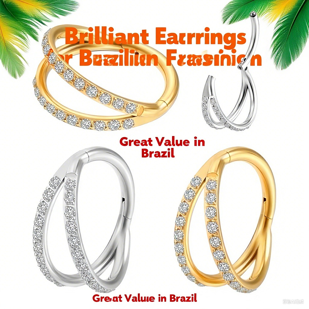 Anel de Piercing em Aço Inoxidável com Dobradiça de Zircônia Dupla Fileira Ideal para Helix Septo Nasal, Cóclea e Nariz em Oferta na Shopee