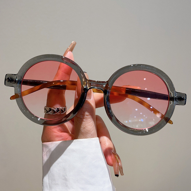 Óculos de Sol Redondos Vintage Moda Retrô Doze Cores Bloqueadores de Luz Azul