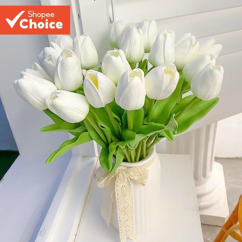 Mini Flores Artificiais De Tulipa 5/10 Unidades-Buquê Falso Para Casamento , Aniversário , Festa E Decoração De Casa