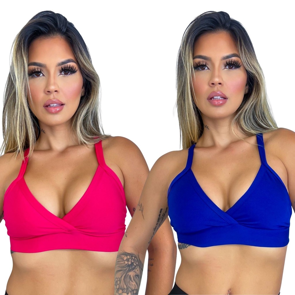 Kit 2 Tops Fitness de Academia Simples Treino dia a dia em Oferta na Shopee