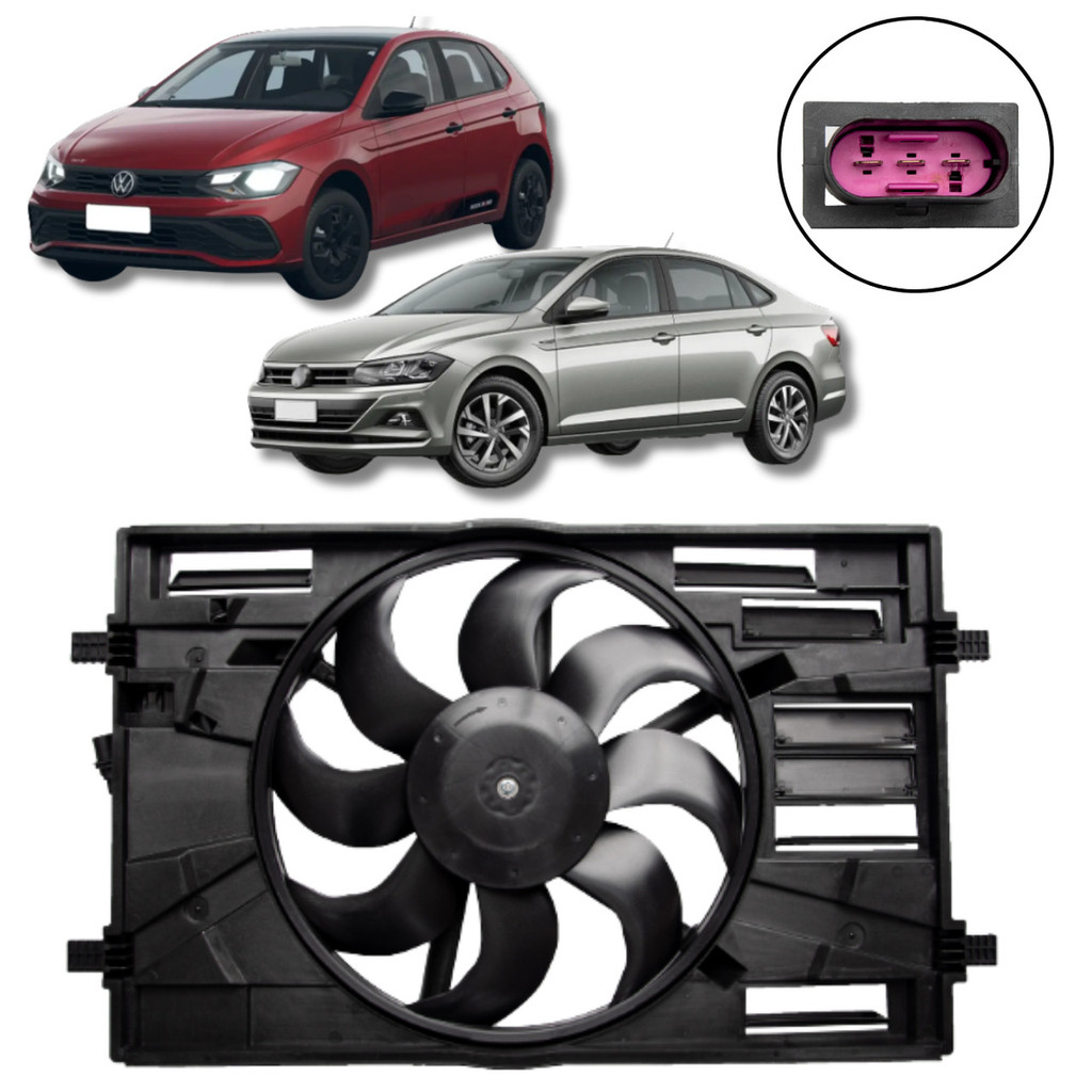 ELETROVENTILADOR COM DEFLETOR VW POLO VIRTUS 1.6 MSI 16V 2018/