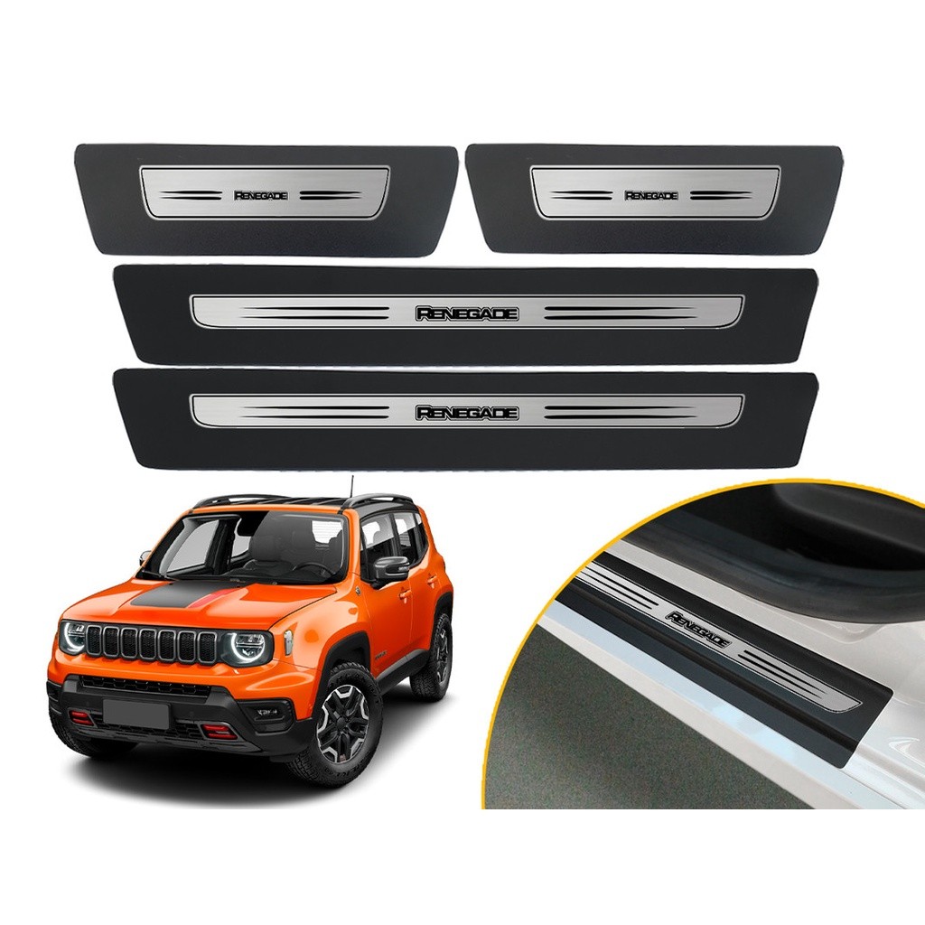 Jogo De Soleira Adesiva Porta Modelo Drop Carro Renegade 2015 2016 2017 2018 2019 2020 2021