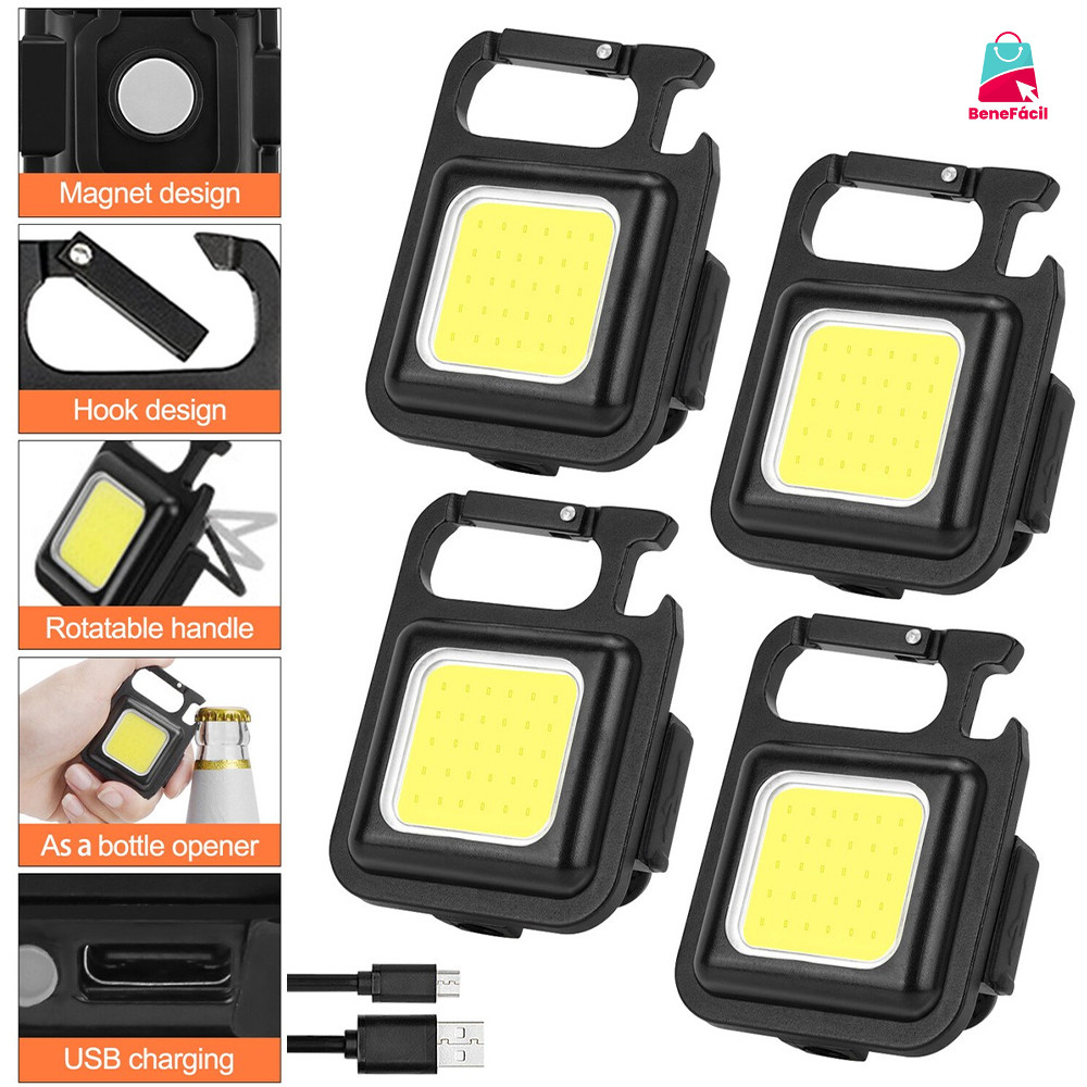 Mini Lanterna Com led Portátil/USB Recarregável Iuminação ajustavél 3 Modos De Luz Lanternas De Chaveiro E Abridor
