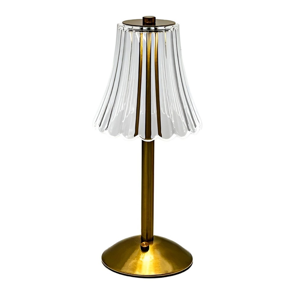 Abajur Luminária de Mesa Cabeceira Cogumelo Led Recarregável Touch p/ Quarto Sala Escritório Dourado