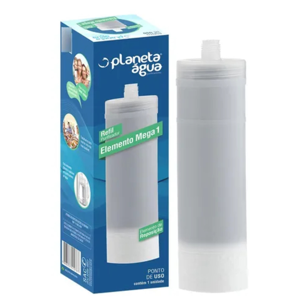 Refil Elemento VELA FILTRO ELEMENTO MEGA 1 1030A 5p ML (F9/P6) PLANETA AGUA Compatível com Neo Life