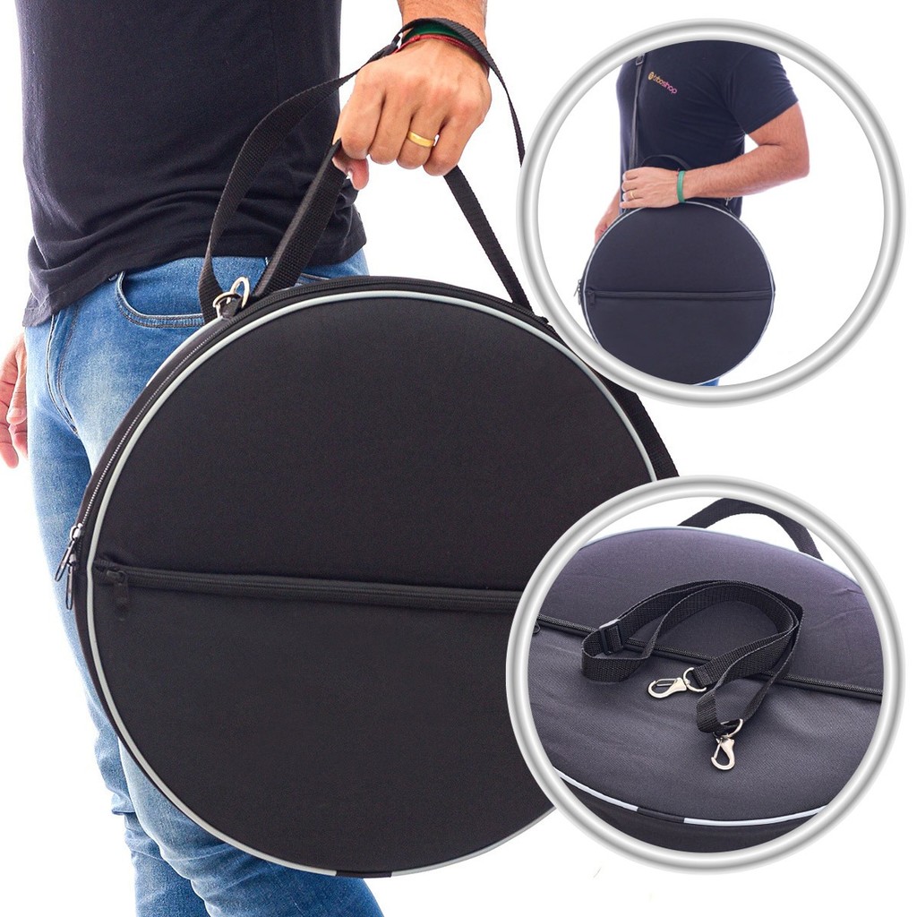 Bag Case Capa Luxo Pandeiro 12 Polegadas Pelúcia Acolchoada