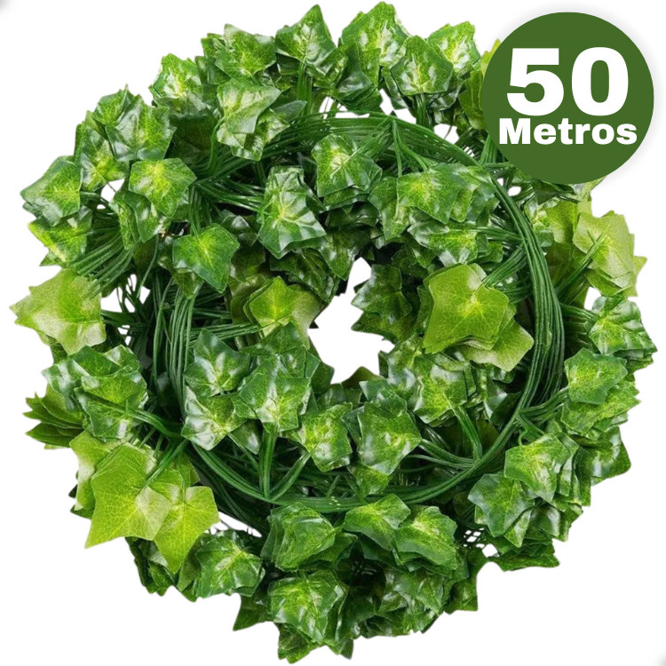 50 metros Trepadeira Hera Planta Artificial Pendente Realista Decoração 2,10m Cada em Oferta na Shopee