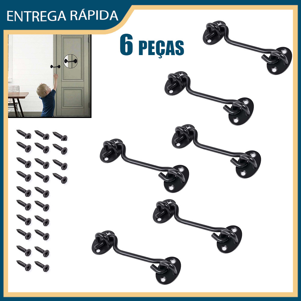 6x Parafuso de trinco em aço inoxidável maciço Parafuso de trinco de portas de correr e fechaduras de janelas
