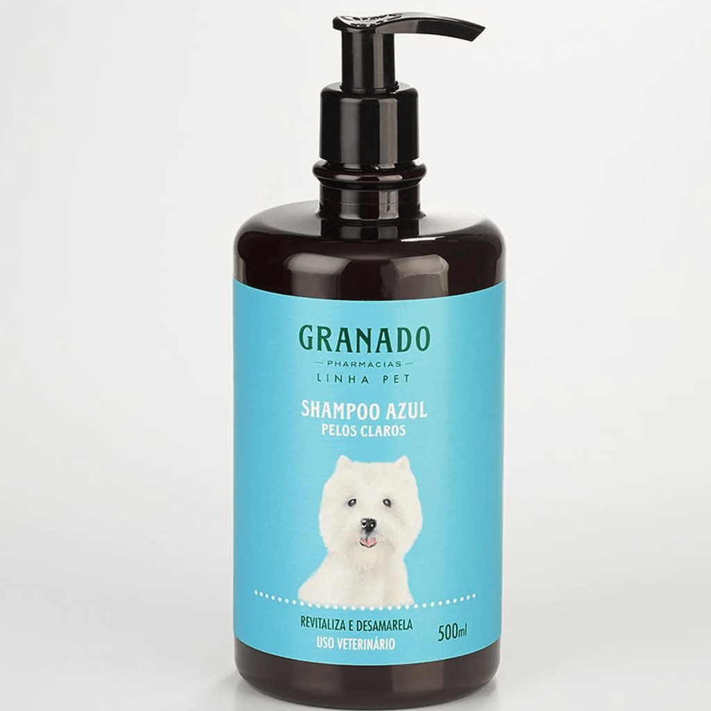 Granado Shampoo Pet Cão Dog Doguinho Cachorro Animal Banho Tosa Azul Pelos Claros 500ml