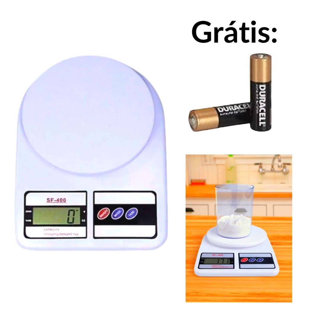 Balança de precisão para cozinha - 10Kg - Com pilhas - Digital
