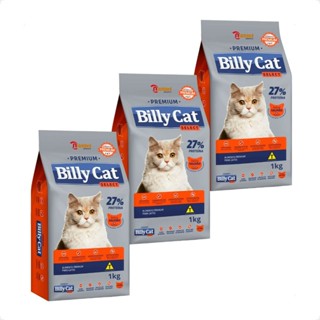 Kit 3 Ração Billy Cat Select Gatos Adultos Salmão - 1Kg em Oferta na Shopee