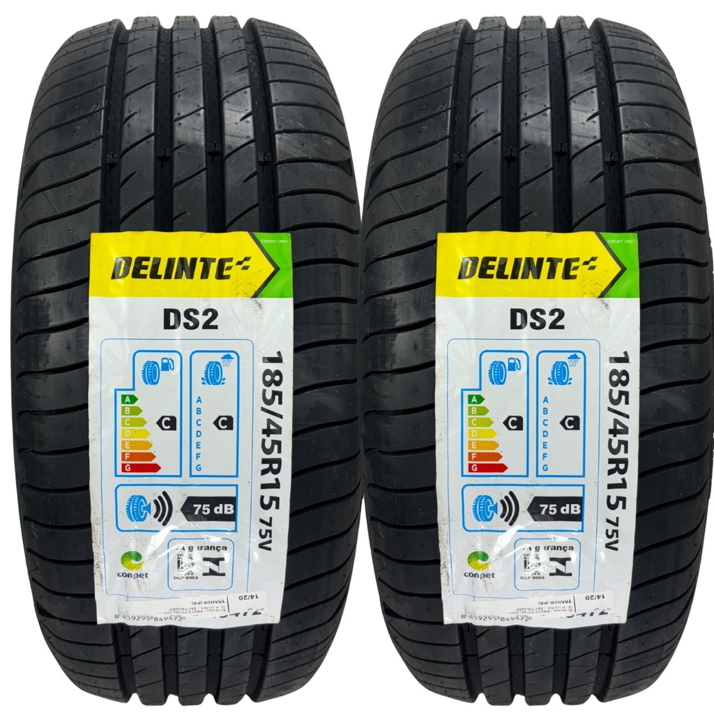 Kit 2 Pneus 185/45R15 75V Delinte DS2 Aro 15 Civic Fox Mazda MX-5 Miata Carros Esportivos