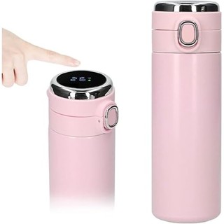 Garrafa Térmica Em Aço Inox Com Termômetro Led Digital 420ml (ROSA)