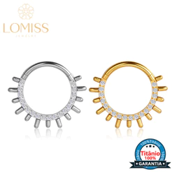 Piercing Argola Titânio Segmento Articulado Detalhes Zircônia Septo Helix Rook Conch Nariz Orelha Boca Earring Daith
