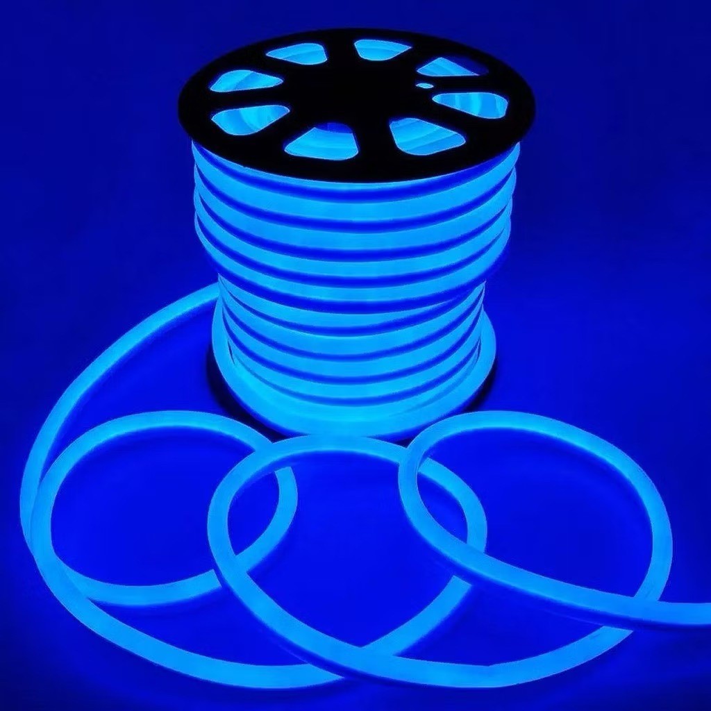 1 a 7 Metros Mangueira Fita LED Neon Flex Azul 220V Acompanha conector tomada