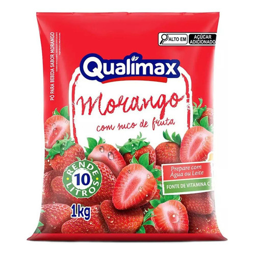 Suco Em Pó De Morango Qualimax 1kg Rende 10 Lts Food Serivce em Oferta na Shopee