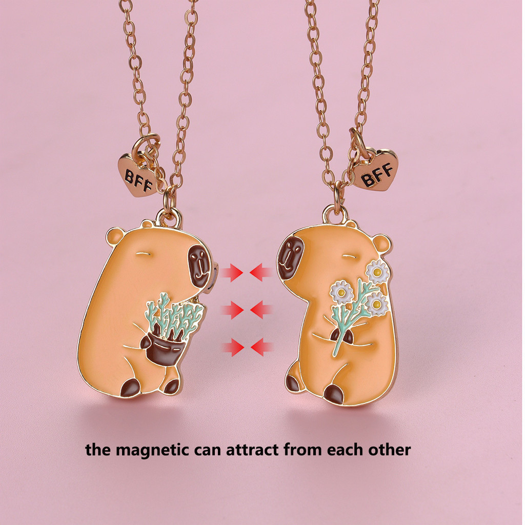 Colares de Capivara de Desenho Animado Bonitos, Charme Magnético, Par que Atrai Corações - Presente Romântico e de Amiza em Oferta na Shopee
