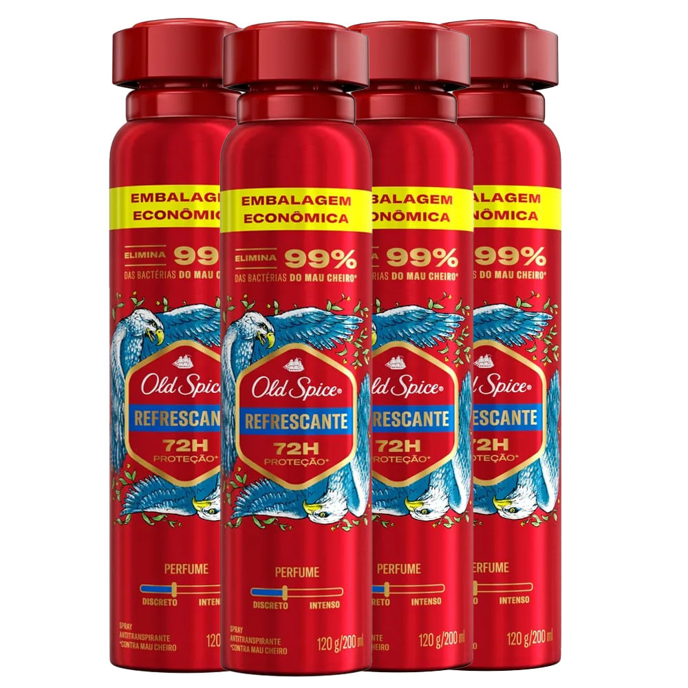 Kit Desodorante Aerosol Old Spice Refrescante 200ml - 4 unidades - Beauty