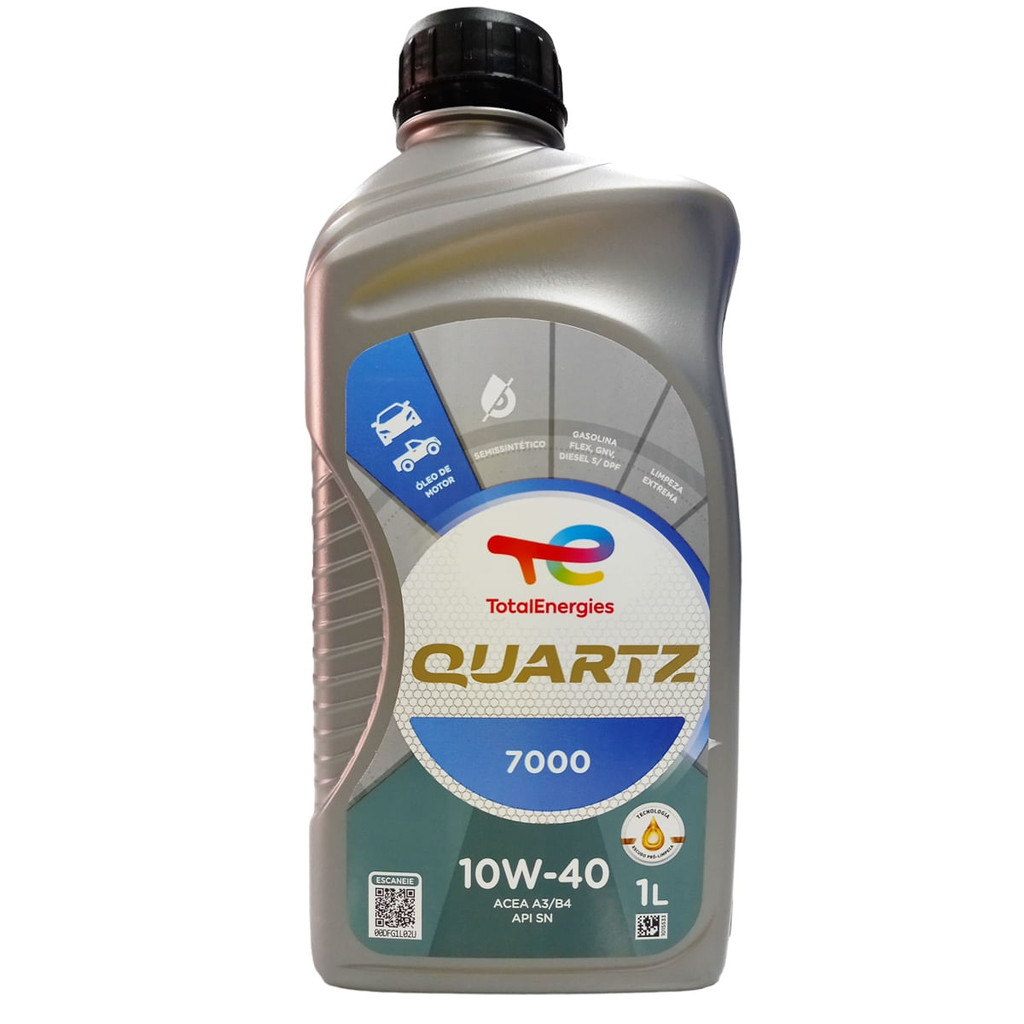 Óleo Lubrificante do Motor Total Quartz 7000 API SN 10W40 Semissintético 1L em Oferta na Shopee