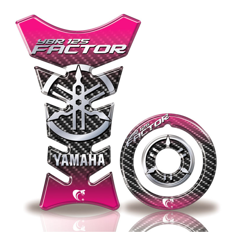 Kit Adesivo Protetor Tanque e Boca Moto Yamaha Factor YBR 125 Rosa