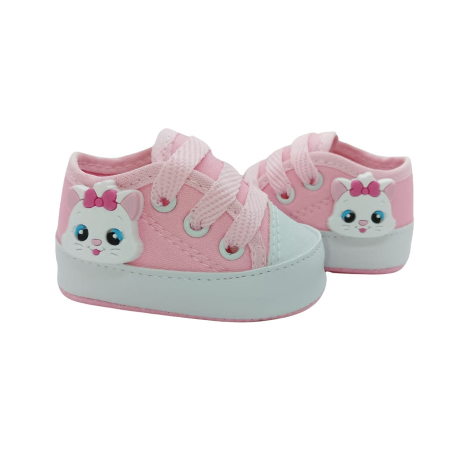 tênis de bebê recem-nascido menina Rosa Gatinha em Oferta na Shopee