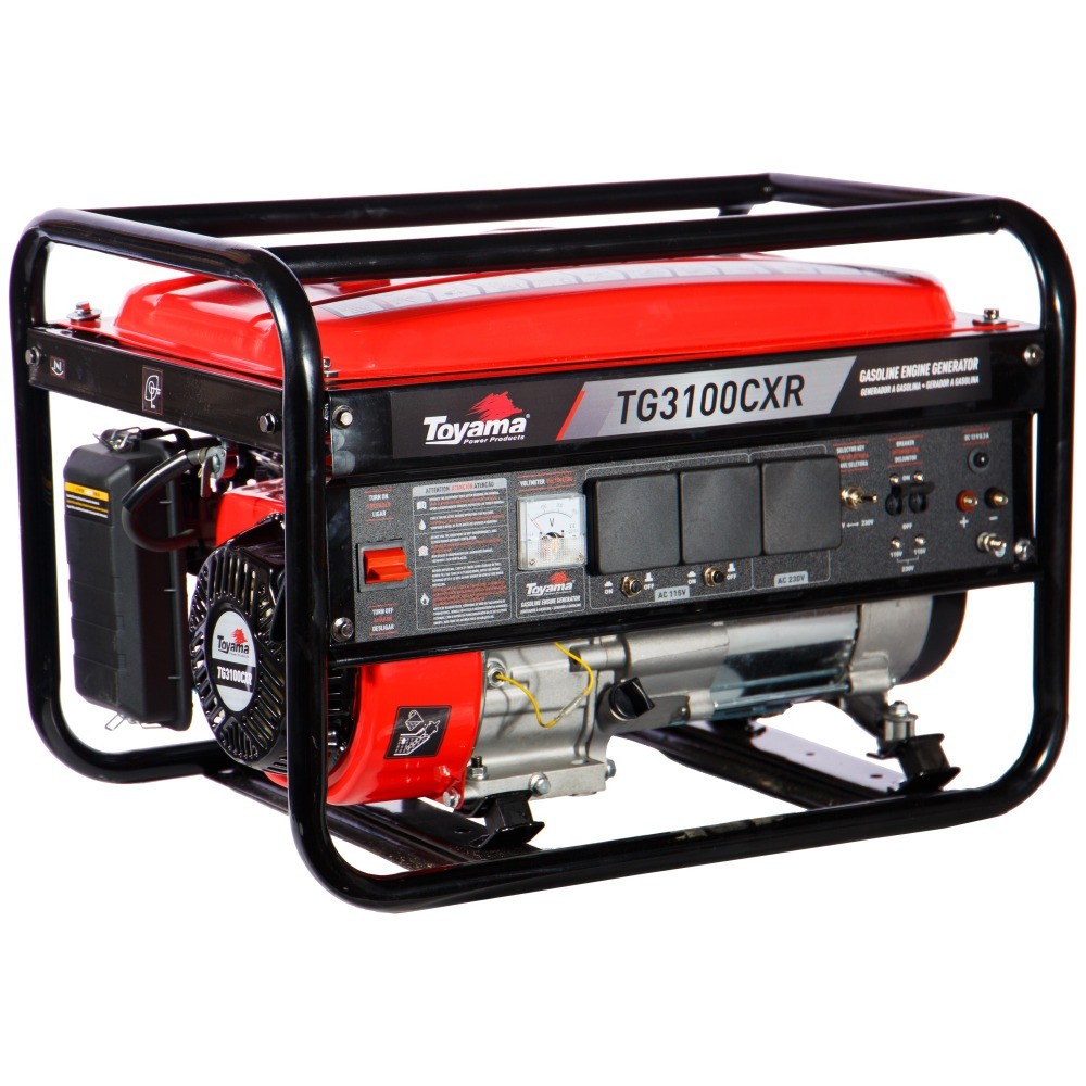 Gerador de energia 3,1 kva a gasolina partida manual bivolt - TG3100CXR - Toyama - Home & Living