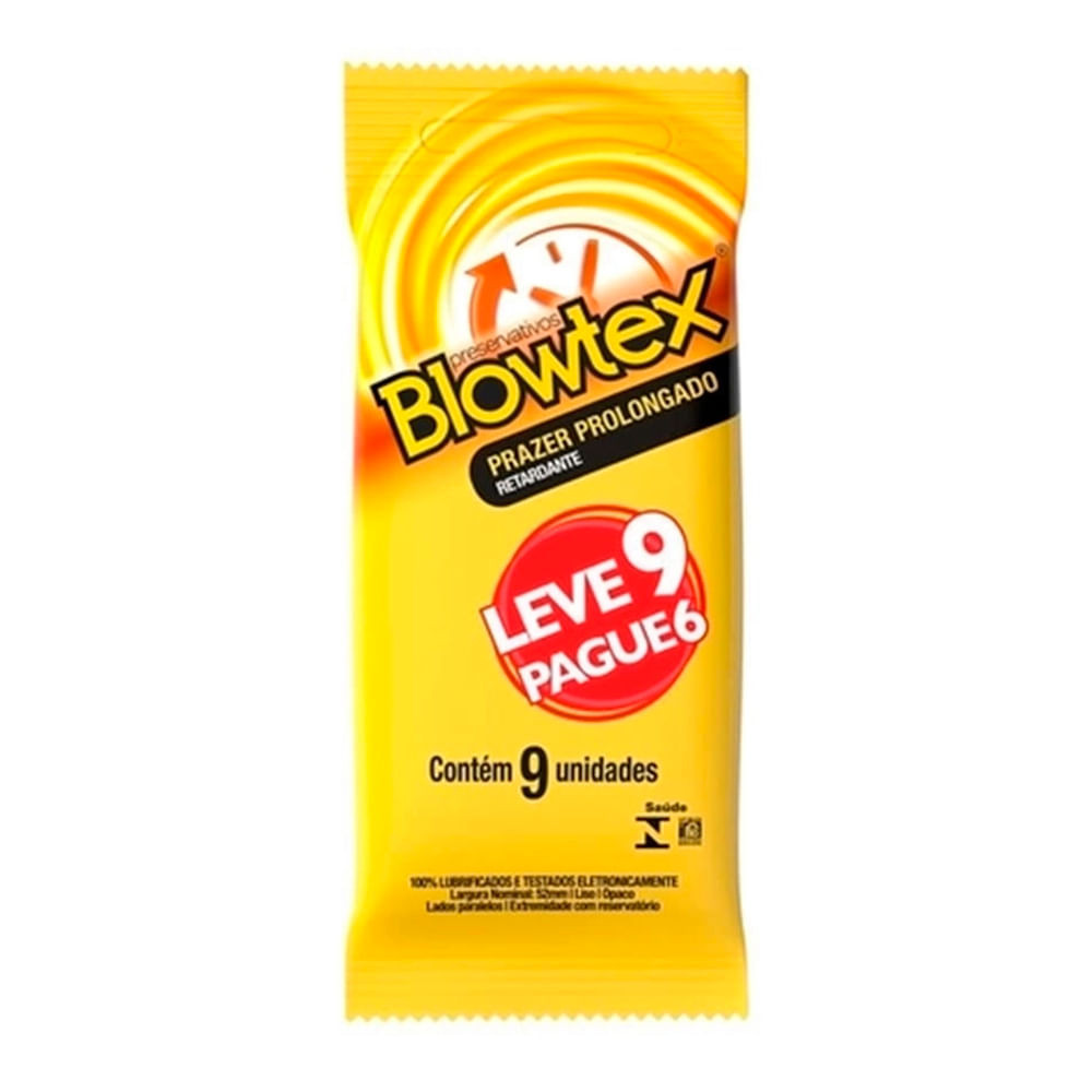 Preservativo Blowtex Prazer Prolongado Efeito Retardante 9 Unidades - Health