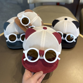 Boné De Beisebol Do Bebê Da Orelha Caixa Com Óculos De Sol Destacáveis Verão Malha Crianças Pato Língua Infantil Meninos em Oferta na Shopee