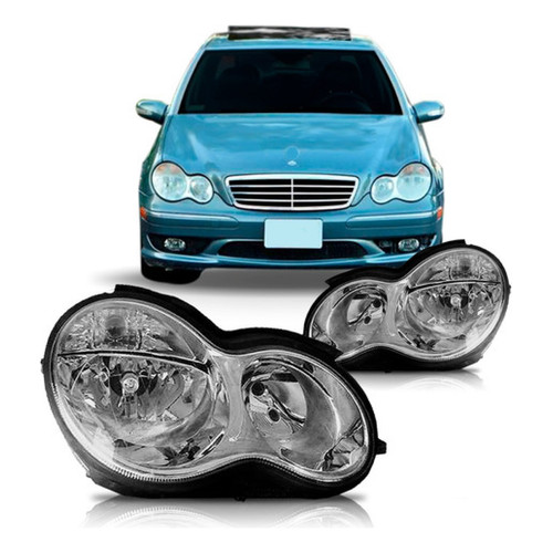 Farol Mercedes W203 2004 2005 2006 2007 Liso