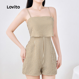 (New) Lovito Macacão Boho com Zíper Primavera/verão Marrom para Mulheres L142ED148 em Oferta na Shopee