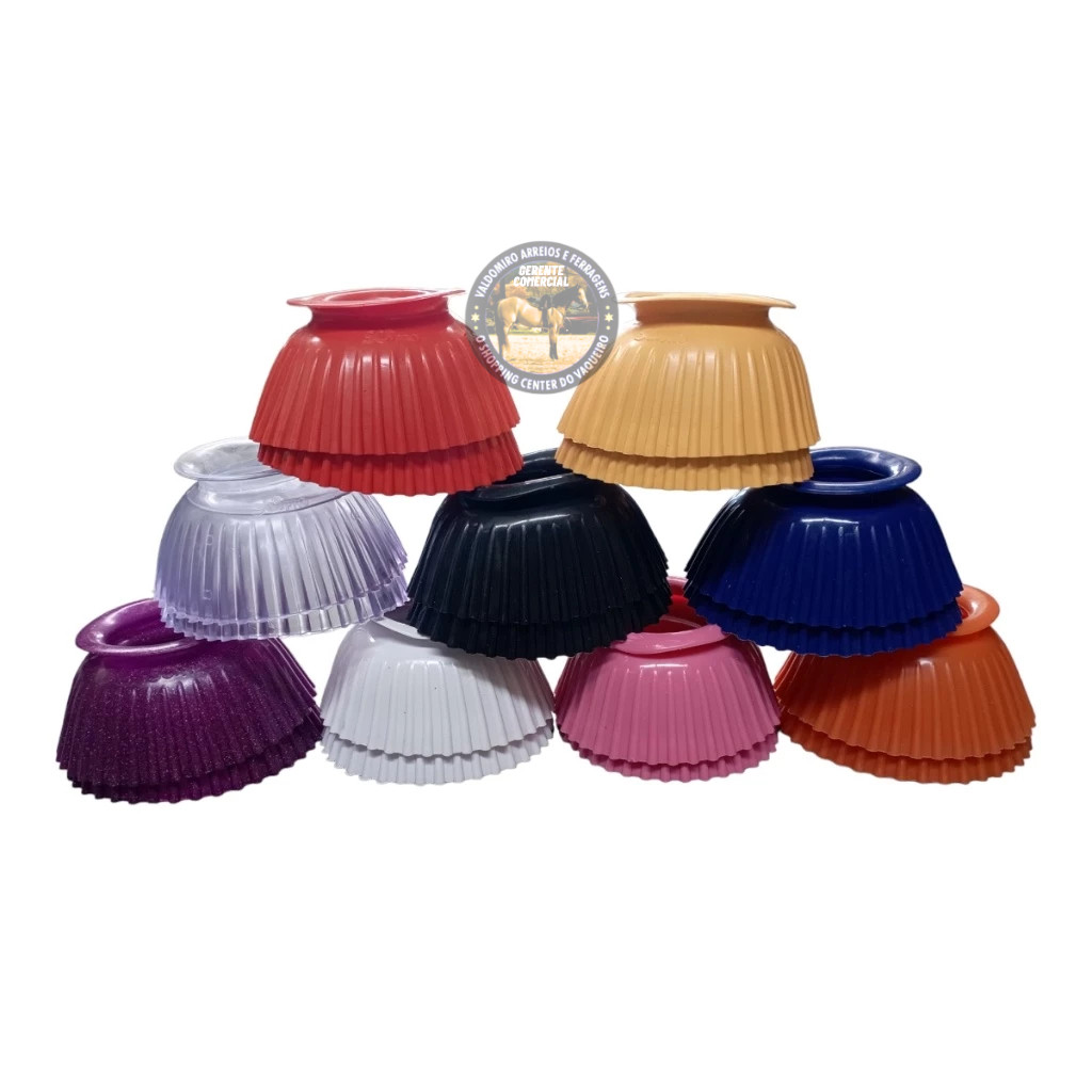 Par Croche Casco de Cavalo Borracha soliconizado Proteção Vaquejada Cavalgada